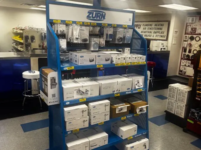Zurn product shelf in Rex Pipe & Supply Co. Canton Ohio